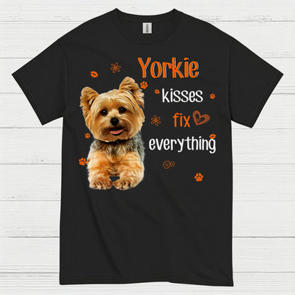 Yorkie Kisses Fix Everything Dog T Shirt