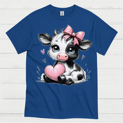 Cute Baby Cow Heart T Shirt