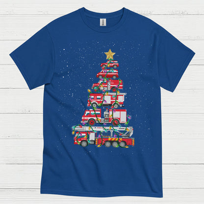 Fire Truck Christmas Tree Firefighter T Shirt