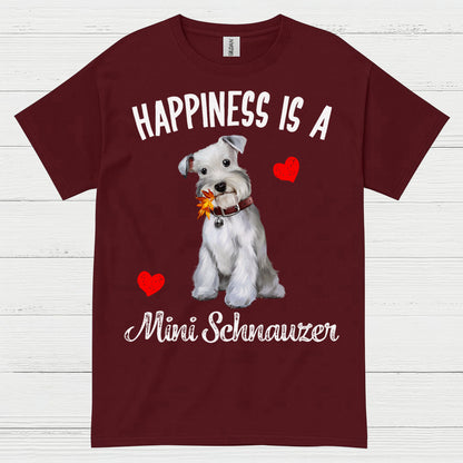 Happiness Is Mini Schnauzer Cute Dog T Shirt