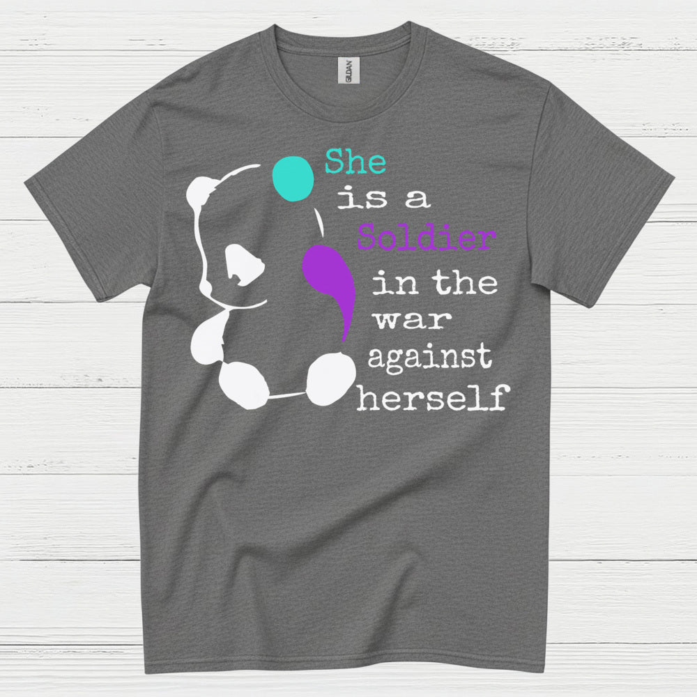 She Is A Soldier Message T Shirt