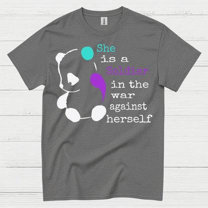 She Is A Soldier Message T Shirt