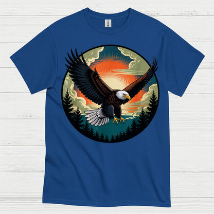 Vintage Bald Eagle Sunset Wilderness Freedom T Shirt