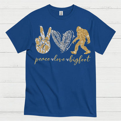 Peace Love Bigfoot T Shirt
