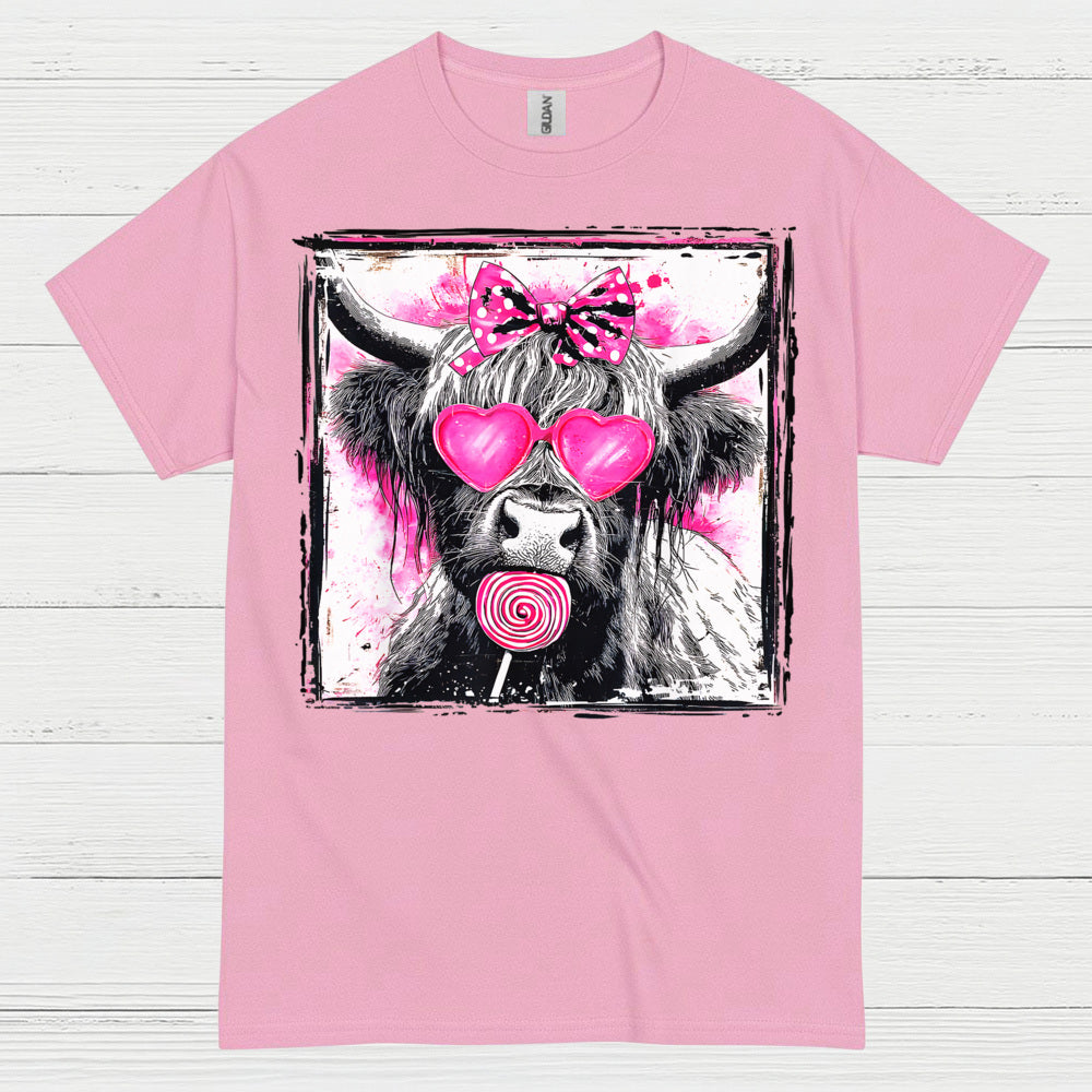 Cute Cow Heart Glasses T Shirt