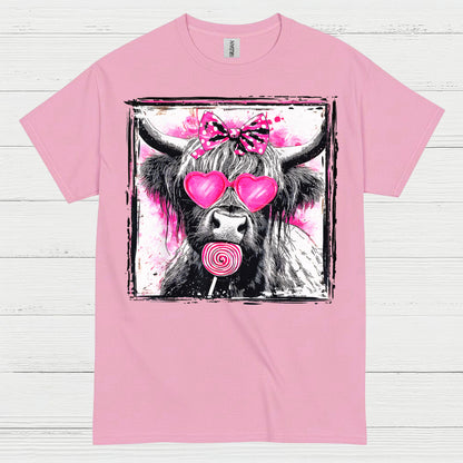 Cute Cow Heart Glasses T Shirt
