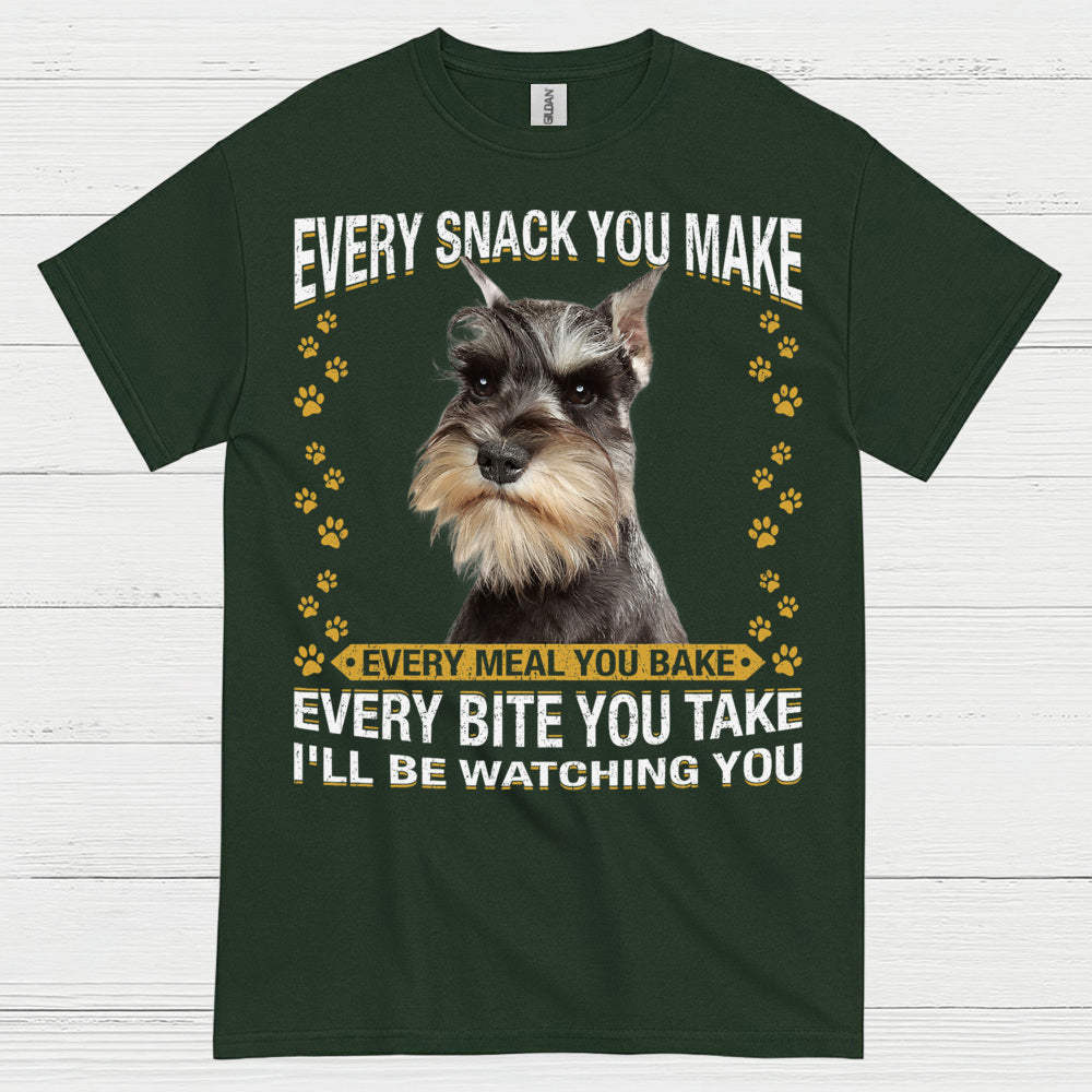 Funny Schnauzer Watching You Snack T Shirt