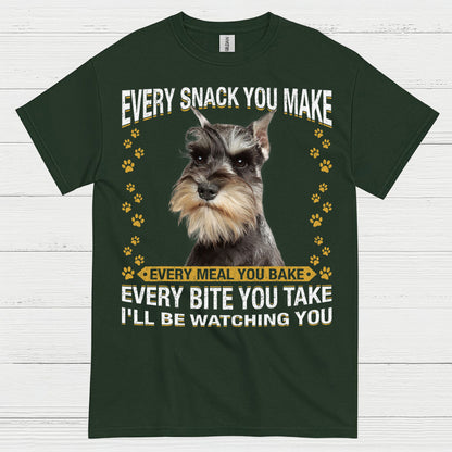 Funny Schnauzer Watching You Snack T Shirt