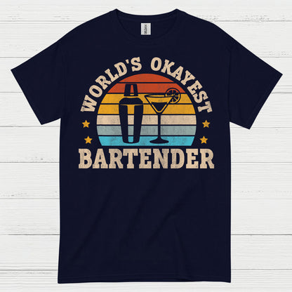 Worlds Okayest Bartender Vintage T Shirt