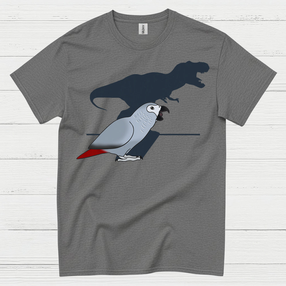 Funny African Grey Dinosaur Shadow T Shirt