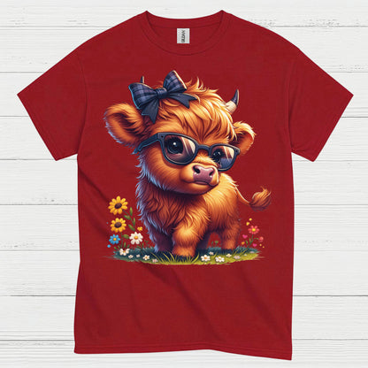 Cute Highland Cow Sunglasses T Shirt