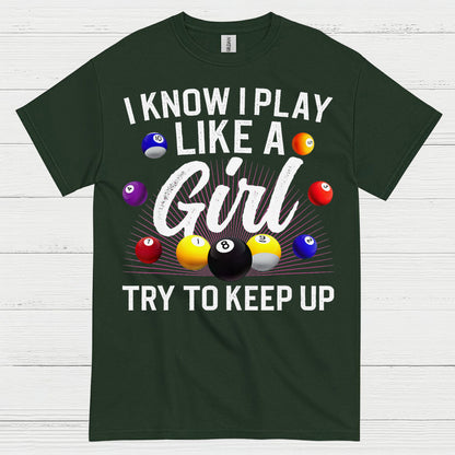 Play Like A Girl Pool Player T Shirt