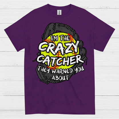 Crazy Softball Catcher Warning T Shirt
