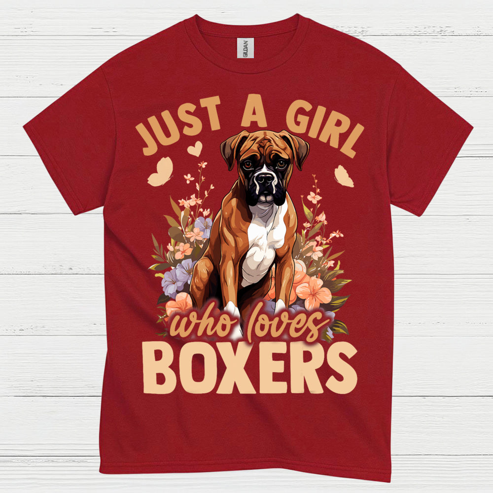 Boxer Lover Girl Floral T Shirt