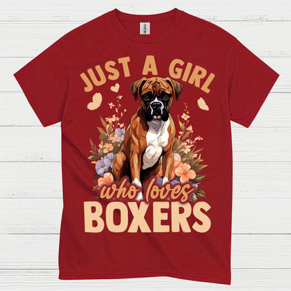 Boxer Lover Girl Floral T Shirt