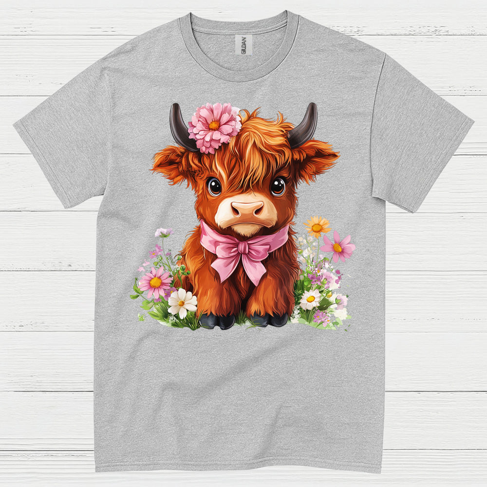 Cute Floral Baby Cow T Shirt