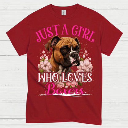 Just A Girl Who Loves Boxers T Shirt