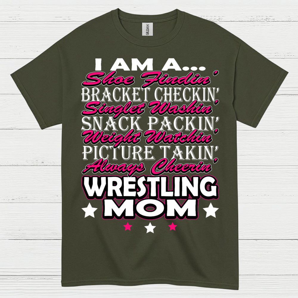 Wrestling Mom Always Cheering T Shirt