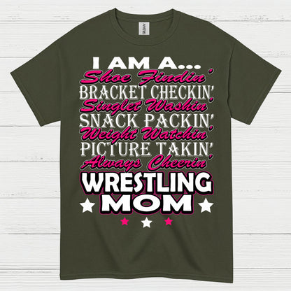 Wrestling Mom Always Cheering T Shirt