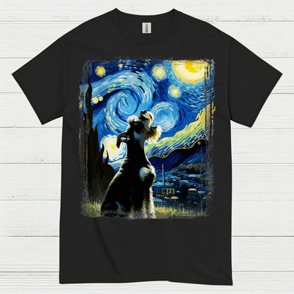 Starry Night Schnauzer Art Dog Lover T Shirt