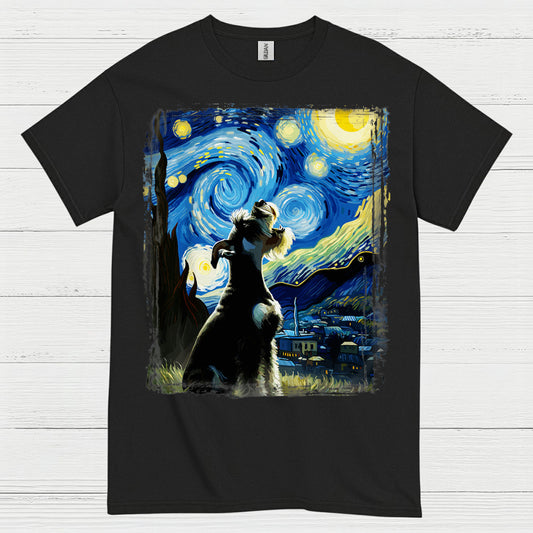 Starry Night Schnauzer Art Dog Lover T Shirt