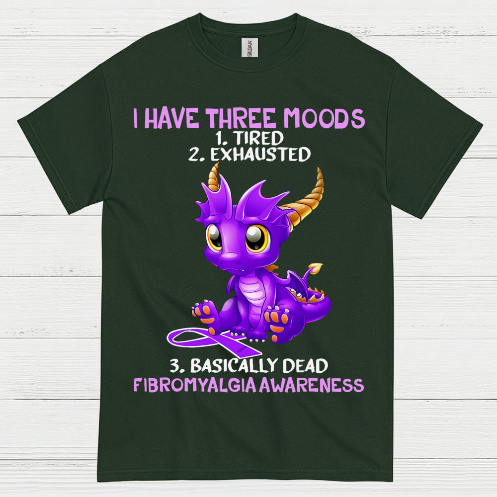 I Have Three Moods Fibromyalgia Awareness Dragon T Shirt