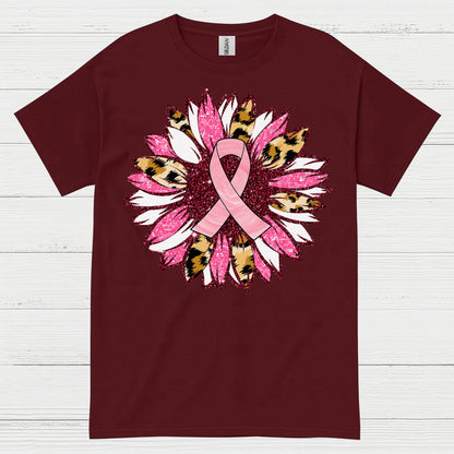 Breast Cancer Ribbon Floral Art T Shirt