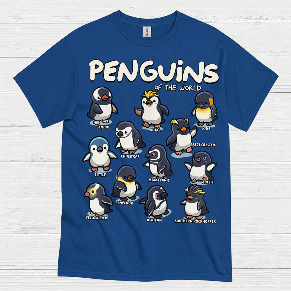 Penguins Of The World Educational Graphic T Shirt