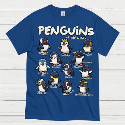 Penguins Of The World Educational Graphic T Shirt