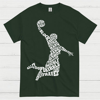 Basketball Word Art Dunk Silhouette T Shirt