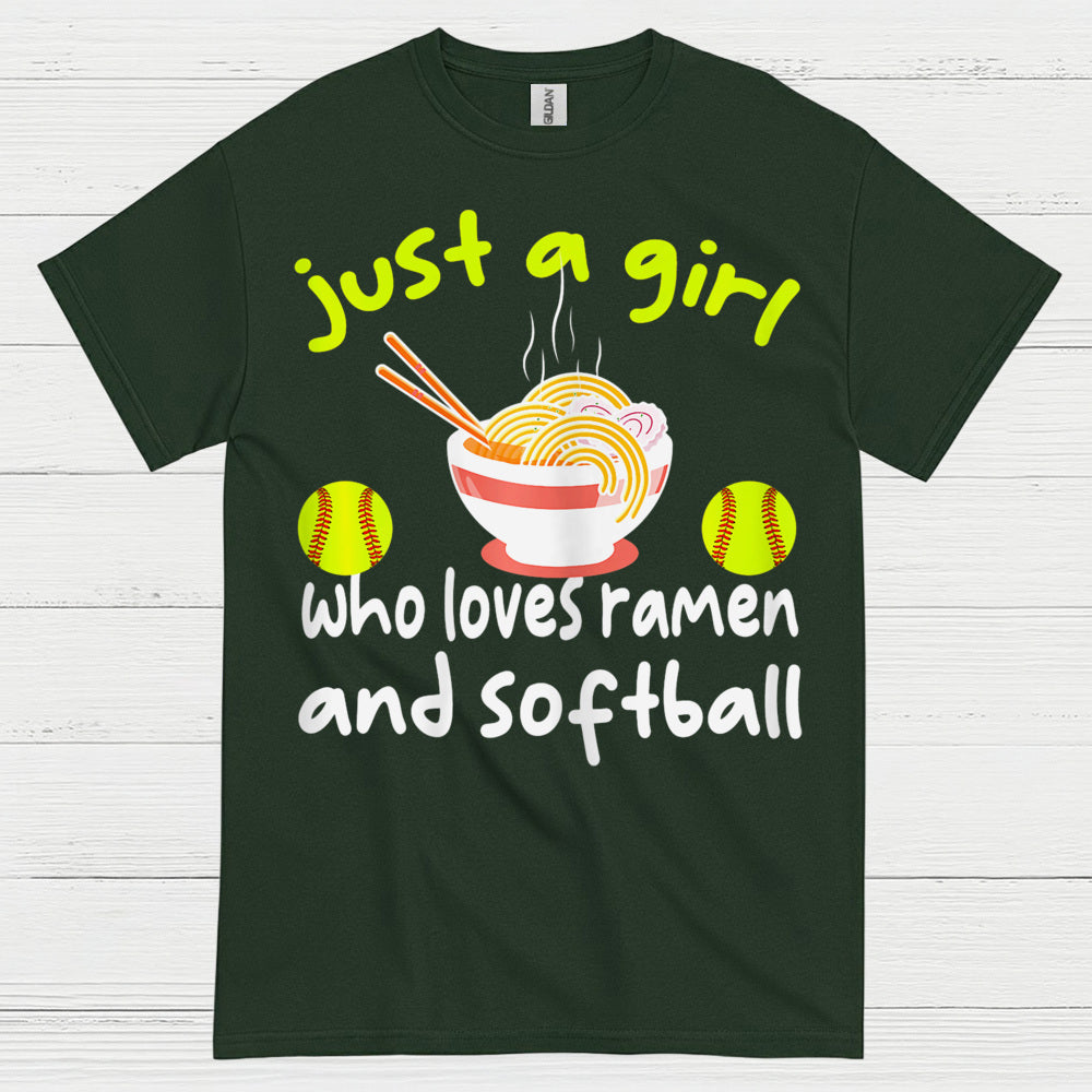 Just A Girl Who Loves Ramen And Softball T Shirt