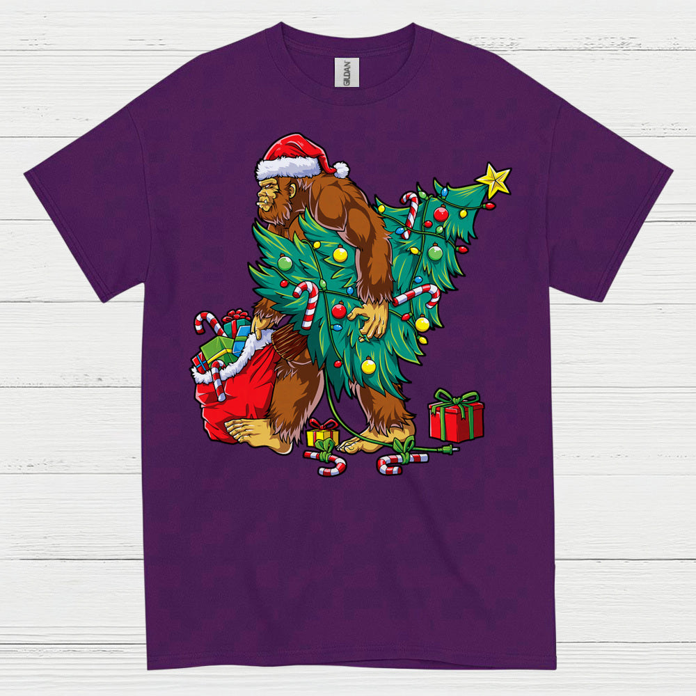 Funny Bigfoot Christmas Tree T Shirt