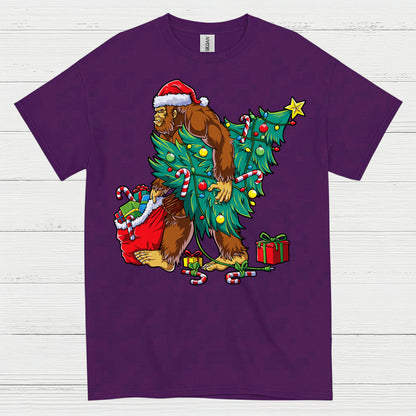 Funny Bigfoot Christmas Tree T Shirt
