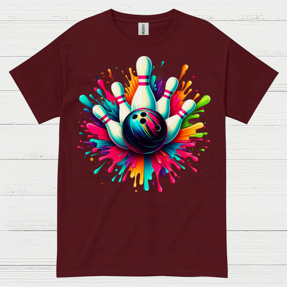 Bowling Chaos Glitch Humor T Shirt