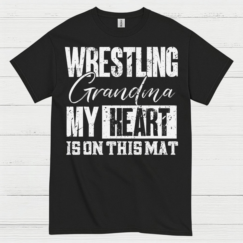 Wrestling Grandma Heart on the Mat T Shirt