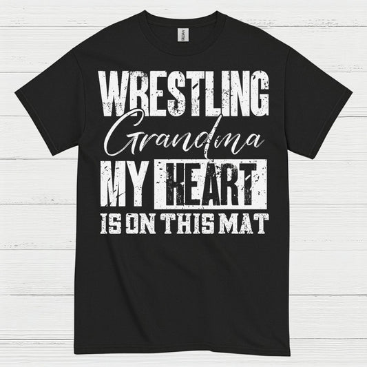 Wrestling Grandma Heart on the Mat T Shirt
