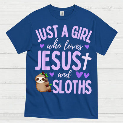Just A Girl Who Loves Jesus And Sloths T Shirt