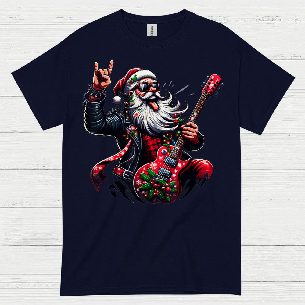 Rocking Santa Guitar T Shirt