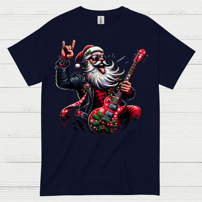 Rocking Santa Guitar T Shirt