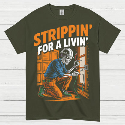 Strippin For A Livin Electrician T Shirt