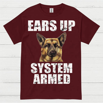 Ears Up System Armed German Shepherd T Shirt