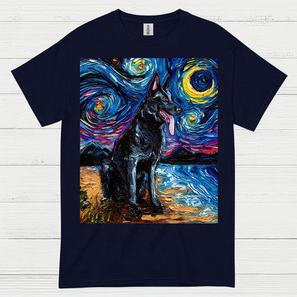 Starry Night German Shepherd T Shirt