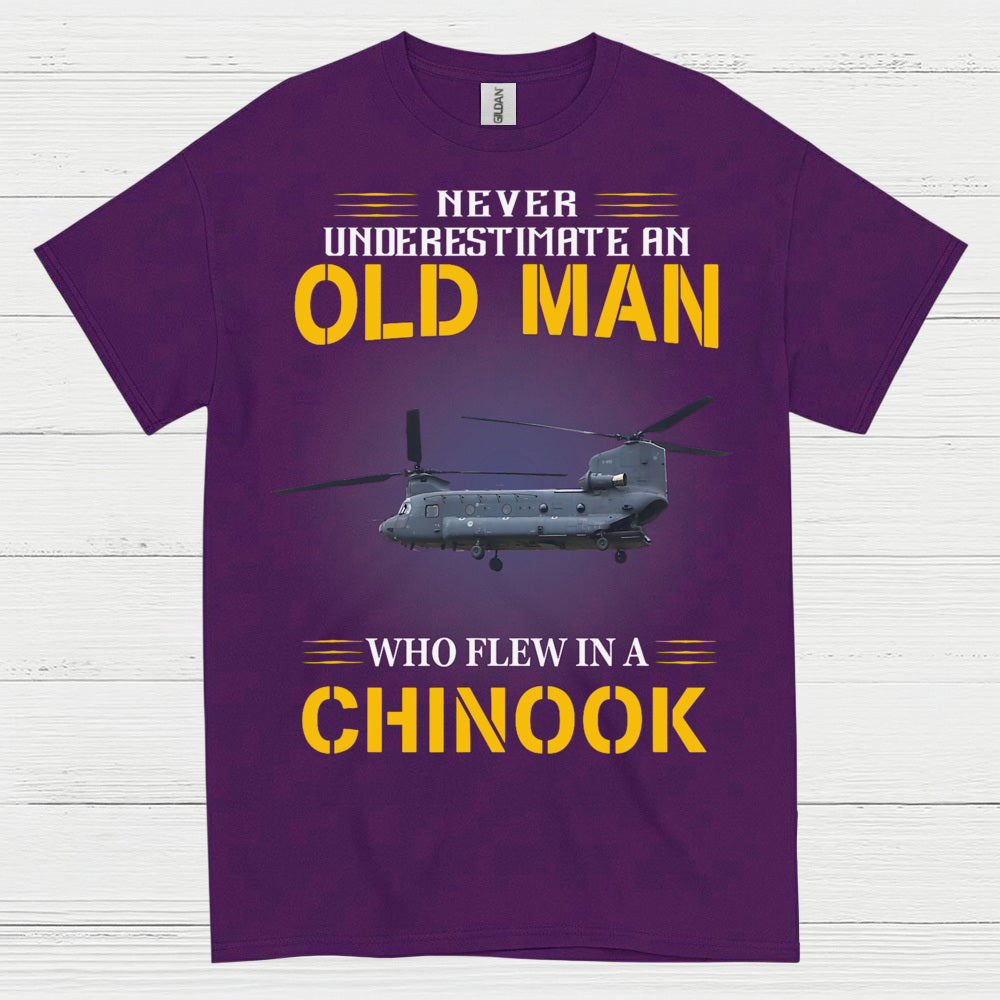 Never Underestimate An Old Man Chinook T Shirt