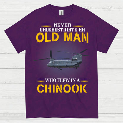 Never Underestimate An Old Man Chinook T Shirt
