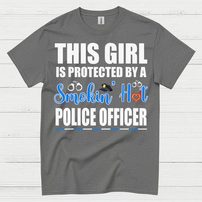 Protected By A Police Officer Love T Shirt