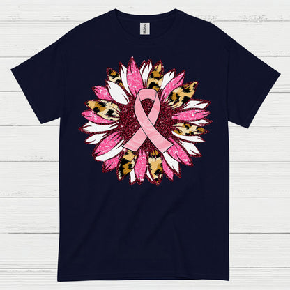 Breast Cancer Ribbon Floral Art T Shirt
