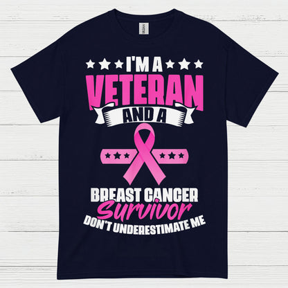 Veteran Breast Cancer Survivor Strong Quote T Shirt