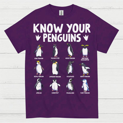 Know Your Penguins Educational Graphic T Shirt