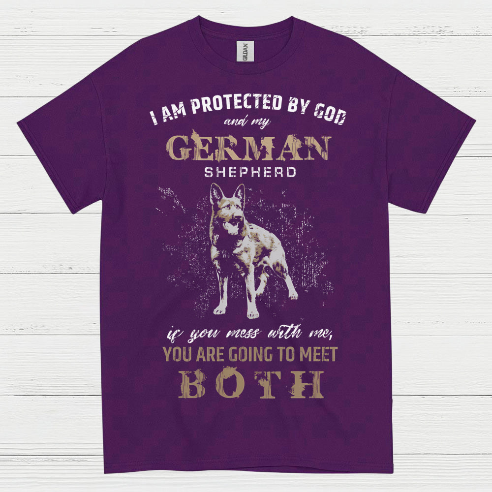 Protected By God And German Shepherd T Shirt