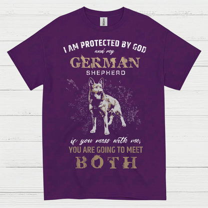 Protected By God And German Shepherd T Shirt